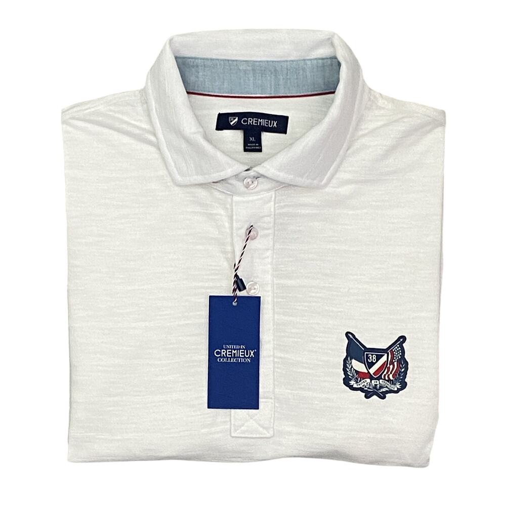 Daniel Cremieux Polo Shirt Men's XL Short Sleeve Polo Shirt White Stripe NEW